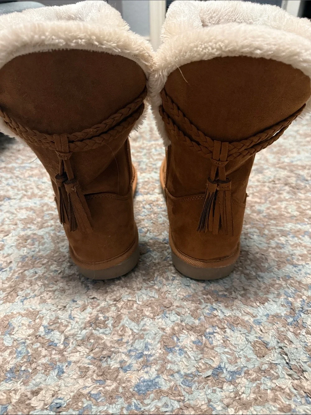 Arizona Jean Company Chestnut Brown Suede Shearling-Lined Winter Boots
